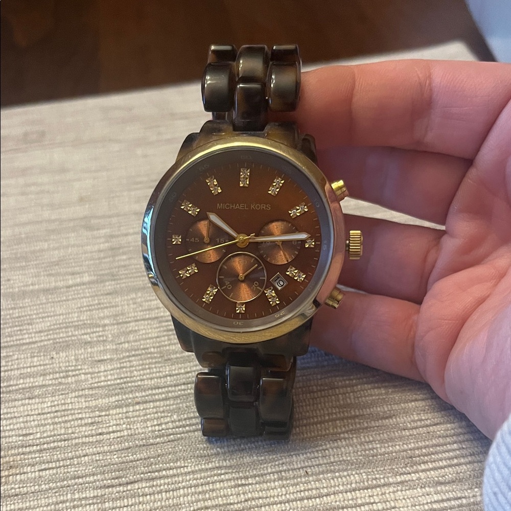 Michael Kors Dark Brown and Gold Watch